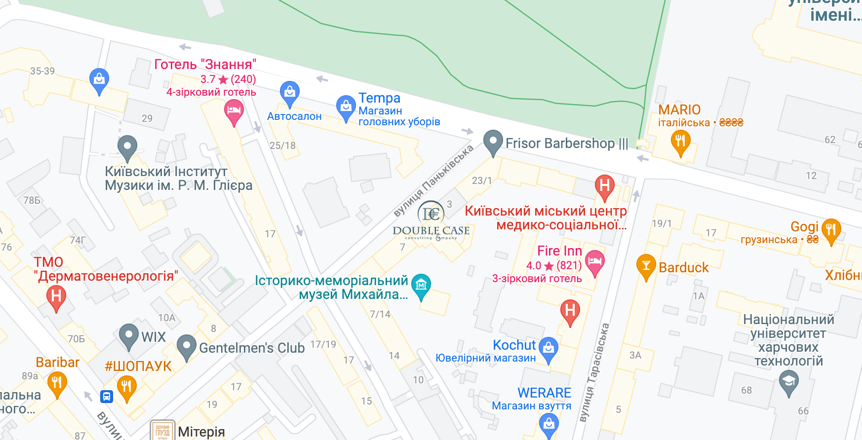 Maps Pankovskaya, 5, Kiev